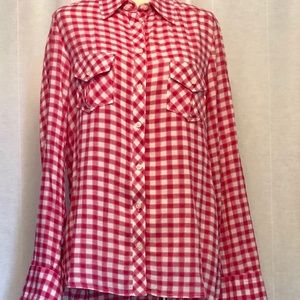 C and C California pink and white shirt